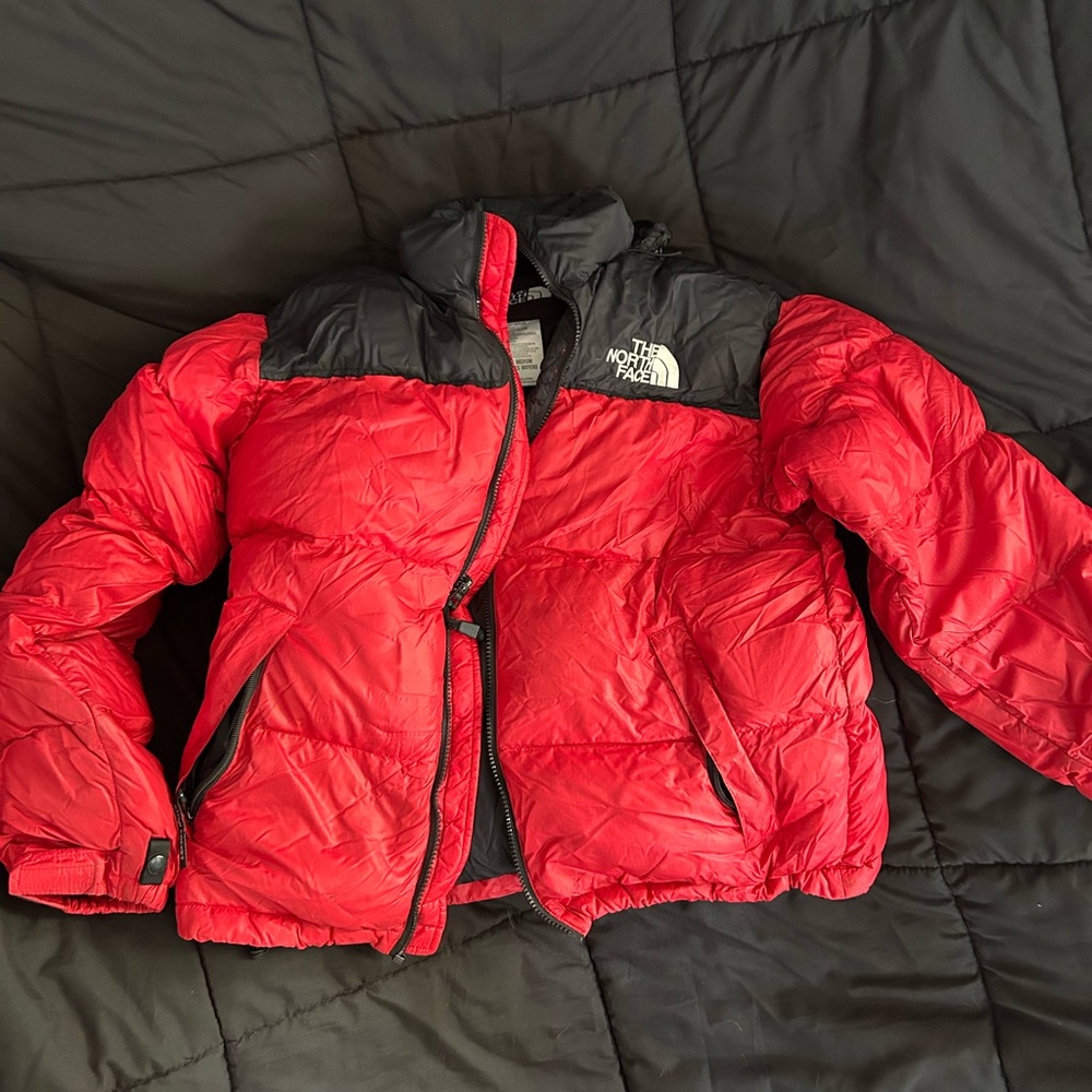 The North Face Men’s 700 Down Puffer Jacket – Red/Black, Size Medium